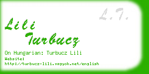 lili turbucz business card